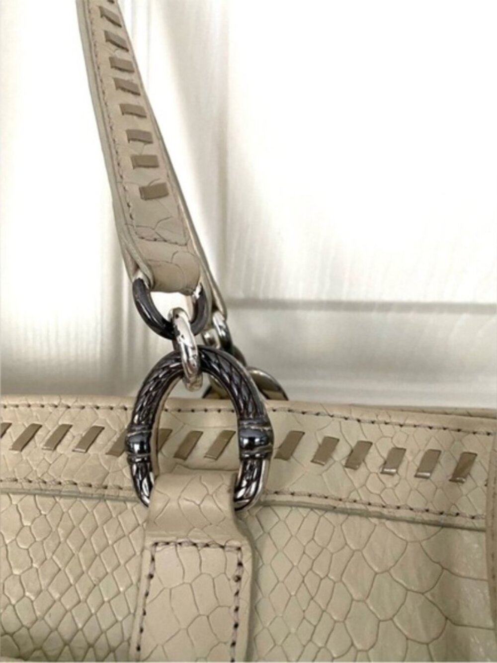 Brighton Handbag Purse Pyton Lace Collection Snake Skin Leather Shoulder Bag - Picture 8 of 15
